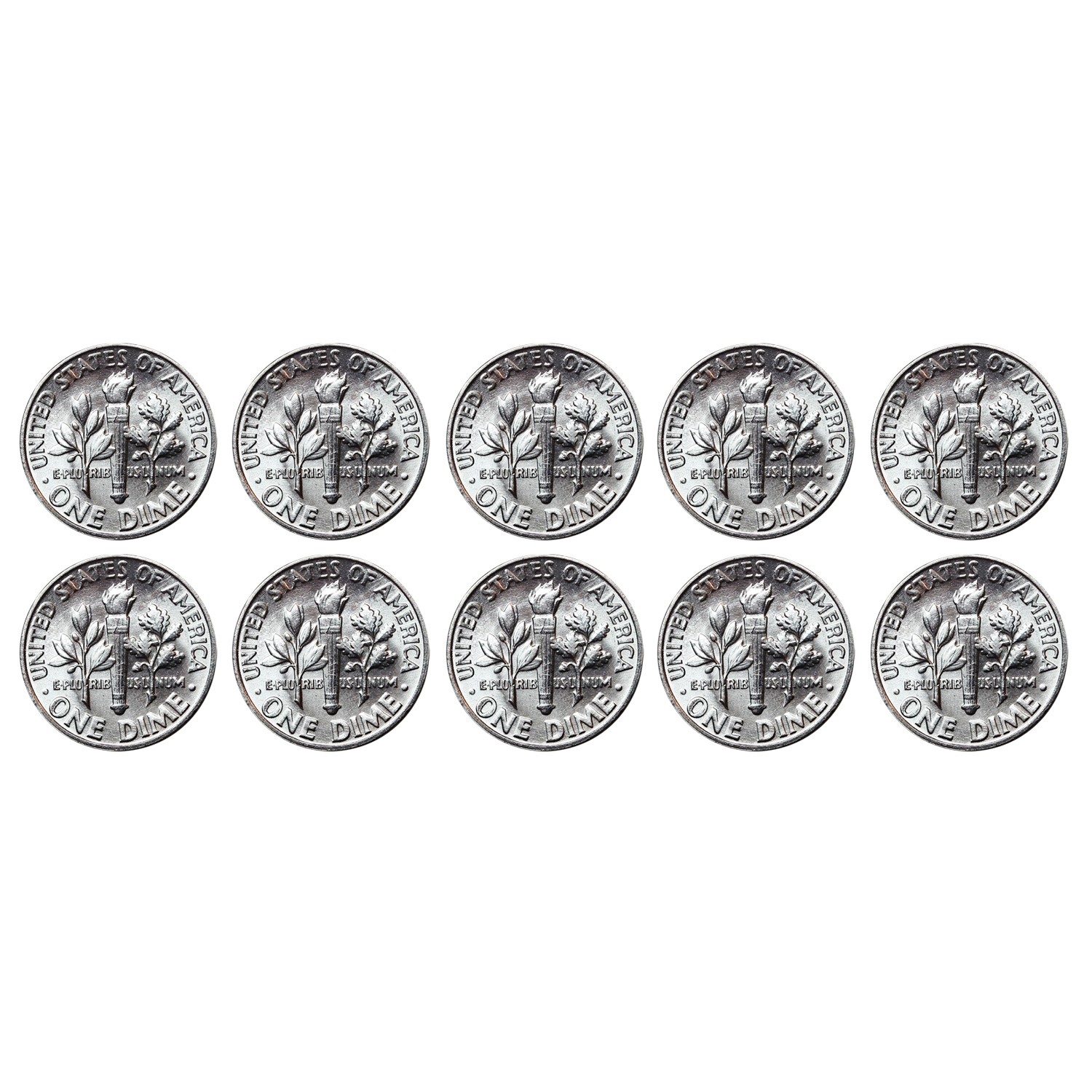 $1 Face - 90% Silver Roosevelt Dimes BU - Random Date