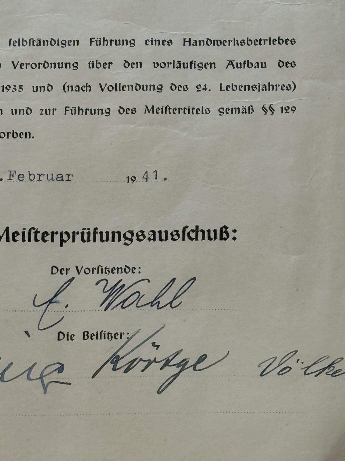 German Tailor Certificate Lot 1934–1941 Munich Meister Sewing Documents