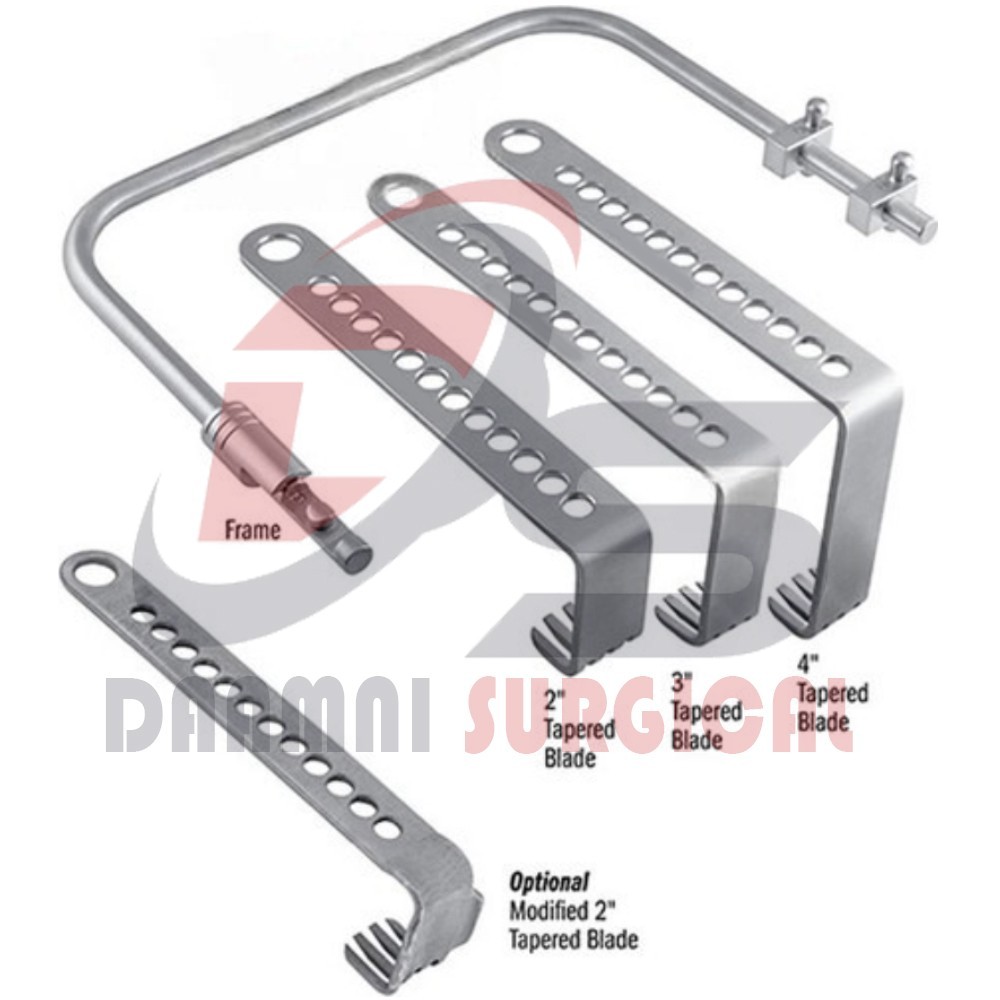 surgical charnley hip retractor set with locking frame