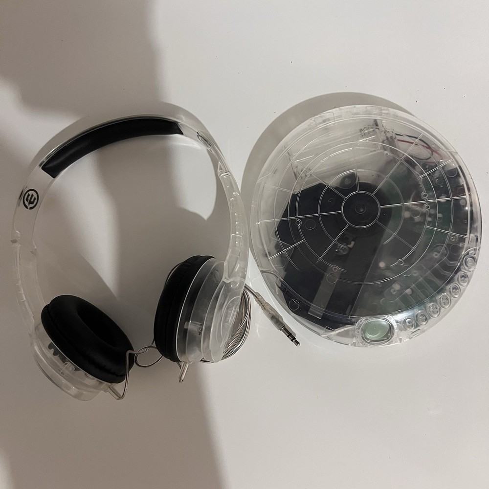 Clear Headphones + CD PLAYER Transparent Y2K