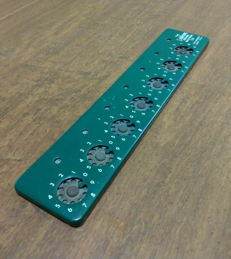 The Lightning Adding Machine CO 7 Digit Mid Century Mechanical Calculator