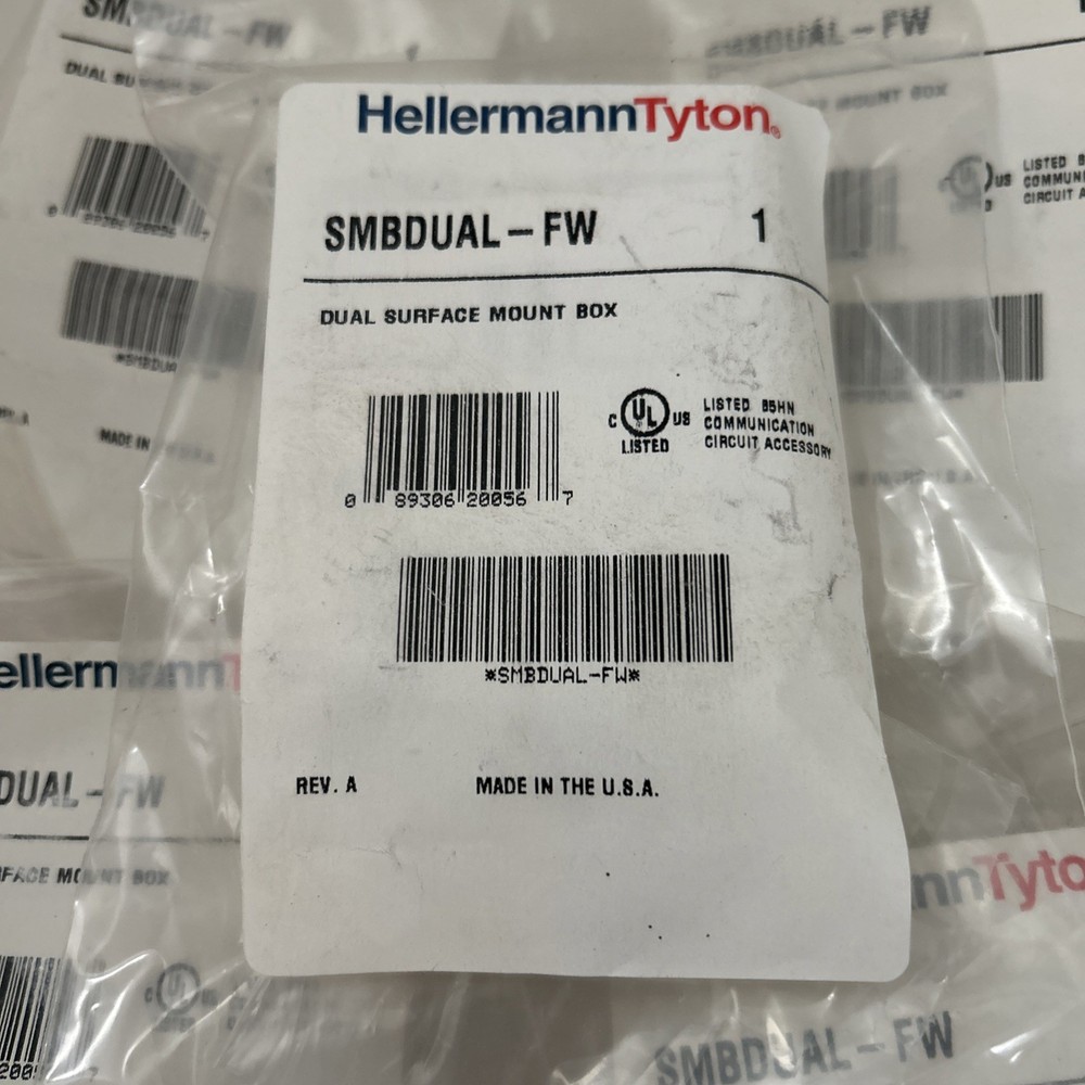 5 Pack Dual Surface Mount Box HellermannTyton SMBDuAL-FW