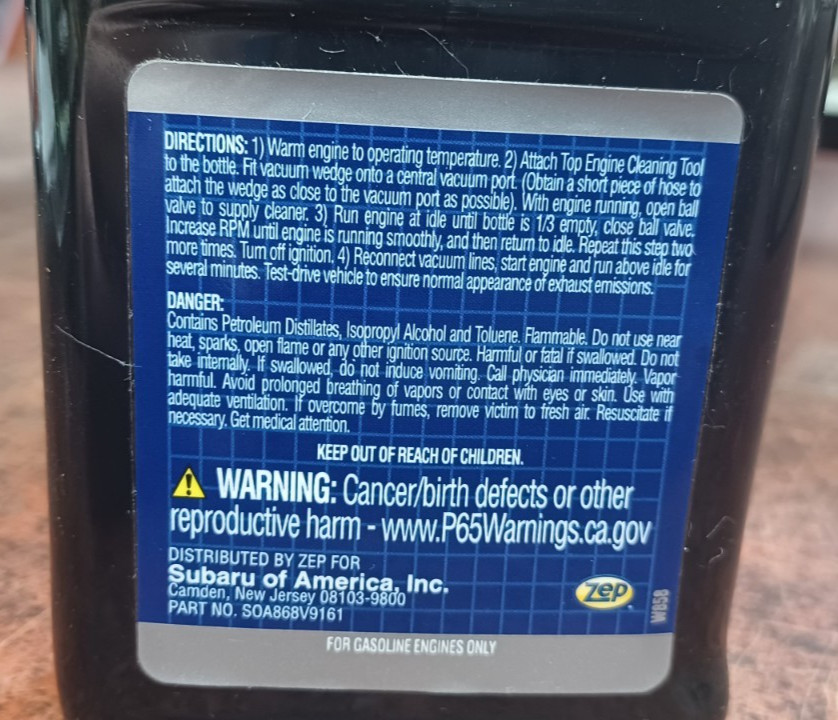 Genuine Subaru Top Engine Cleaner SOA868V9161