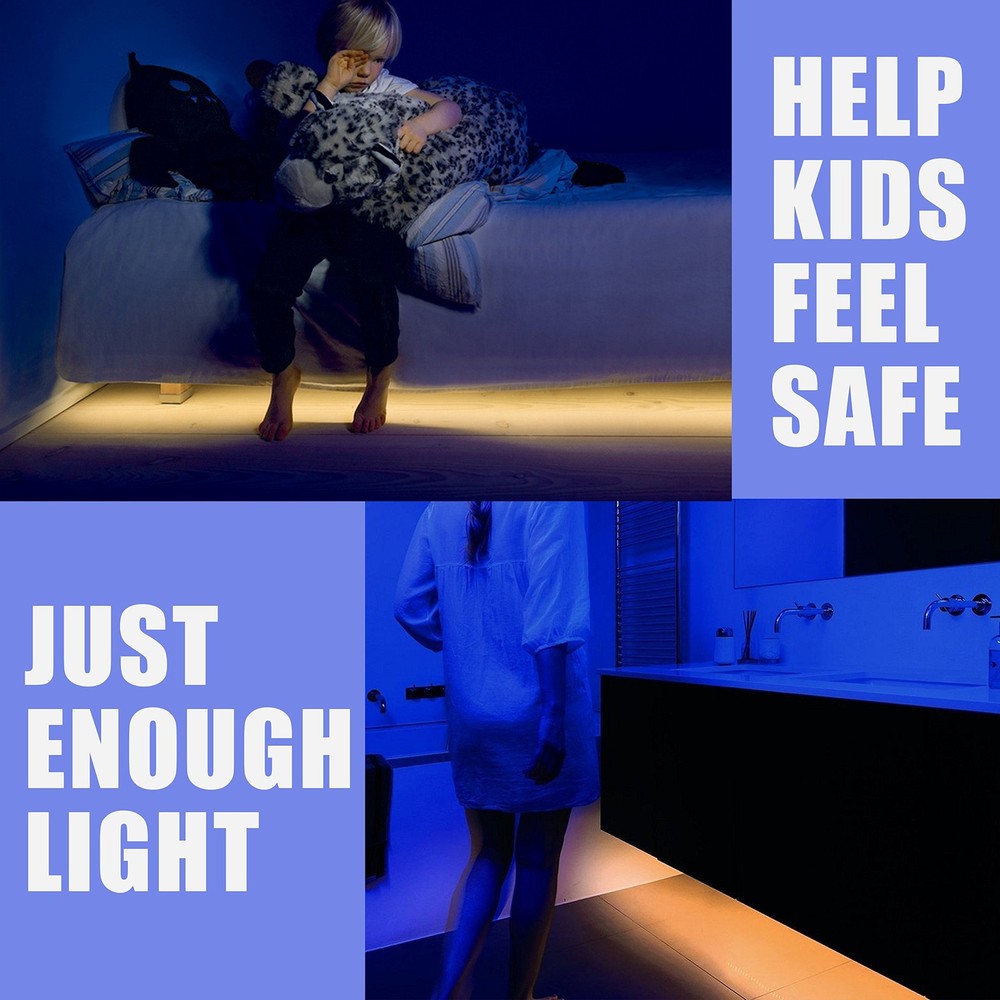 Under Bed Lights Motion Sensor, Motion Activated Bed Lighting,12V Power Adapt...