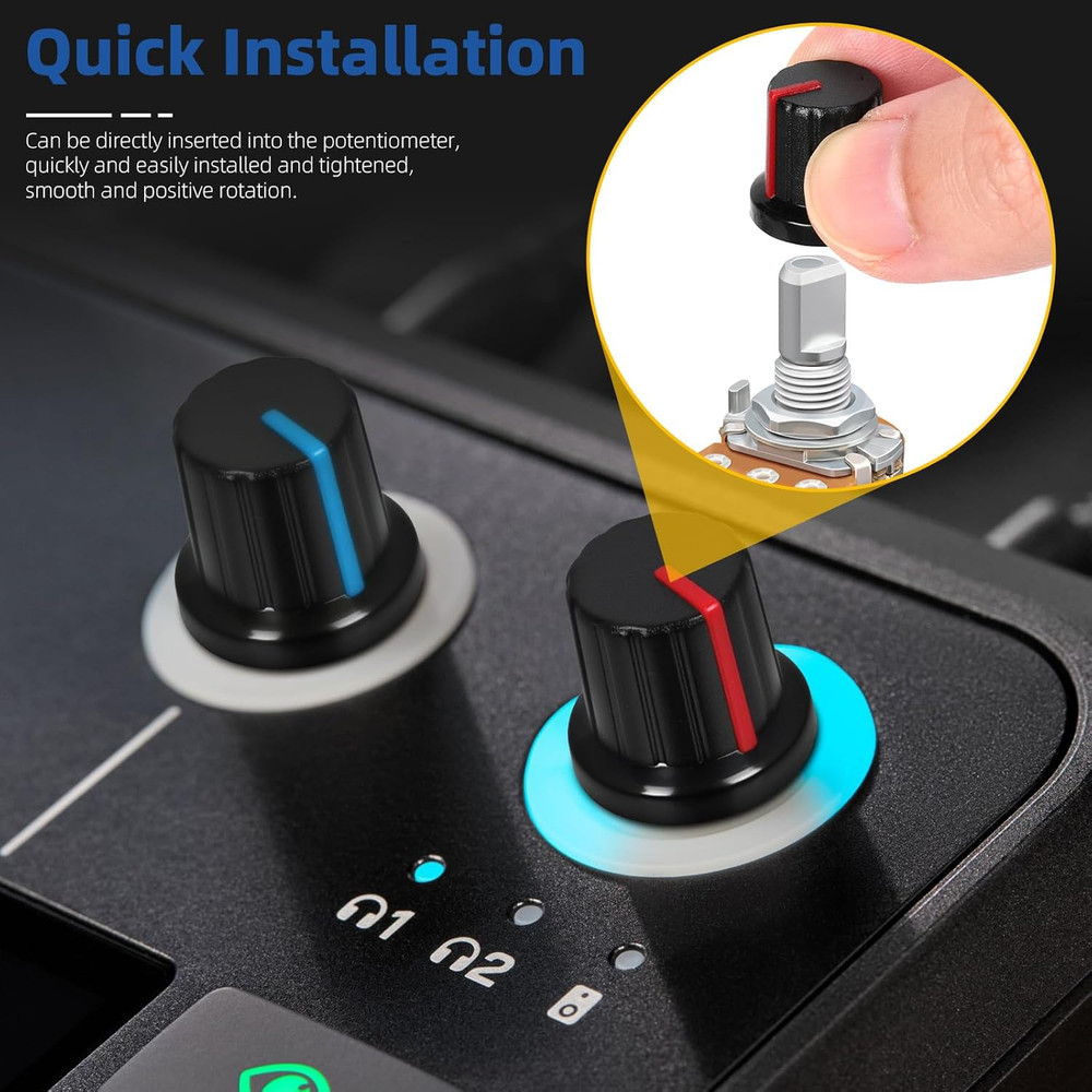 70Pcs 5.8Mm 7 Colors Potentiometer Control Knobs Kit, Rotary Knob, Volume Contro
