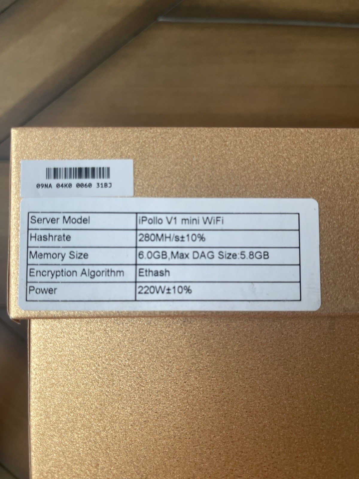 IPOLLO V1 MINI WIFI ETC ETHASH MINER 280MH/s 220W 6GB, PLEASE READ