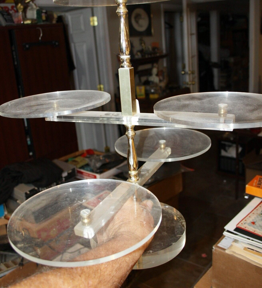 Vintage Acrylic Display stand, 4 round platforms,