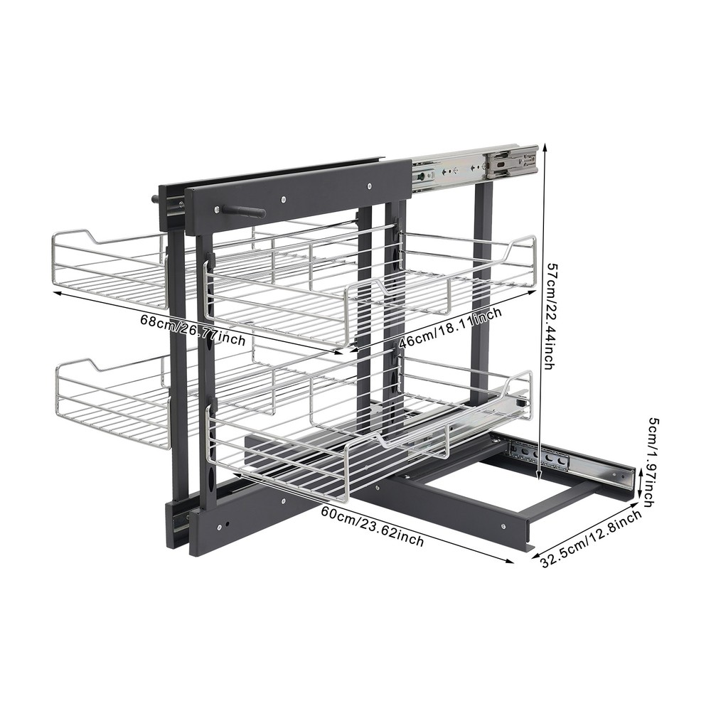 Pull-out Cupboard Organizer Pantry Shelves Kitchen Storage Shelf Holding Rack