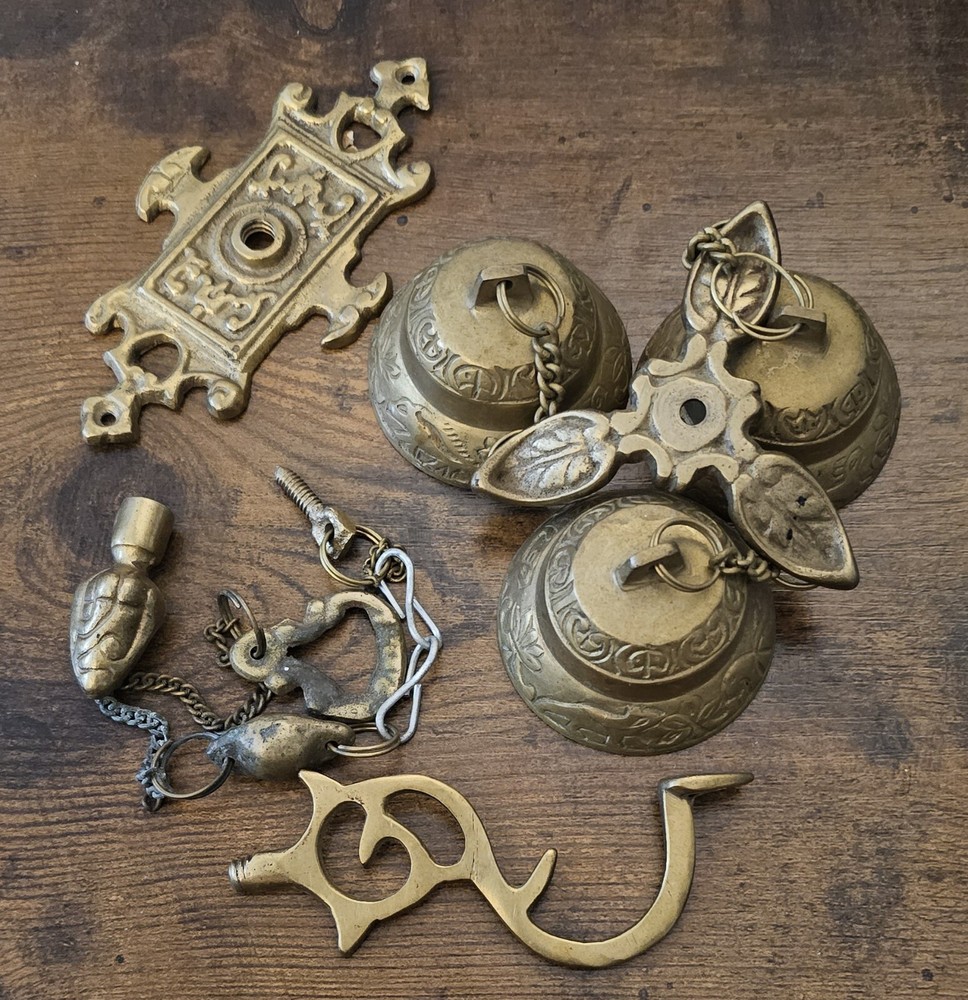 Solid Brass Triple Bell Store Style Doorbell Chime