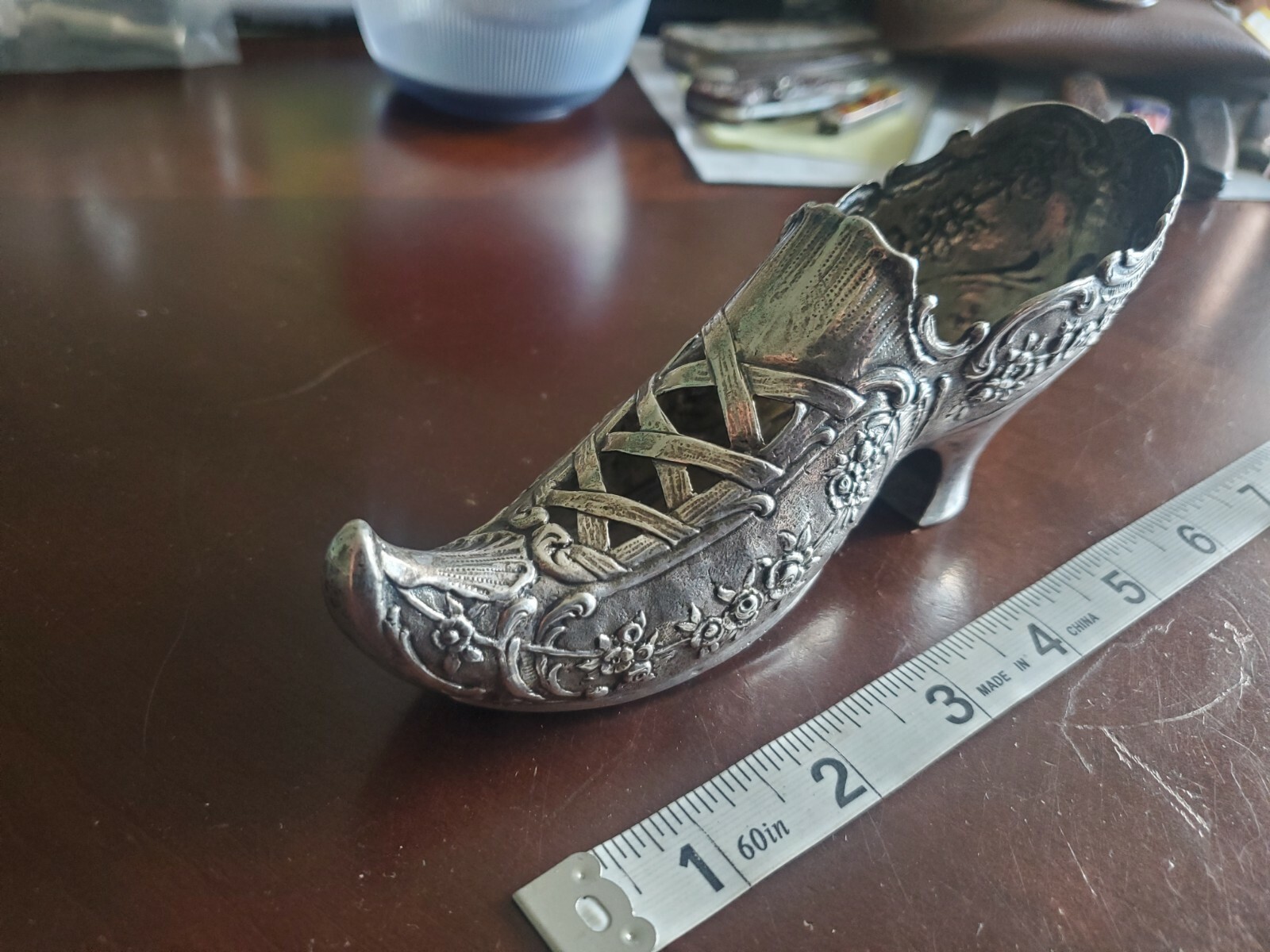 RARE ANTIQUE VICTORIAN SOLID STERLING SILVER SHOE PIN FIGURINE LONDON