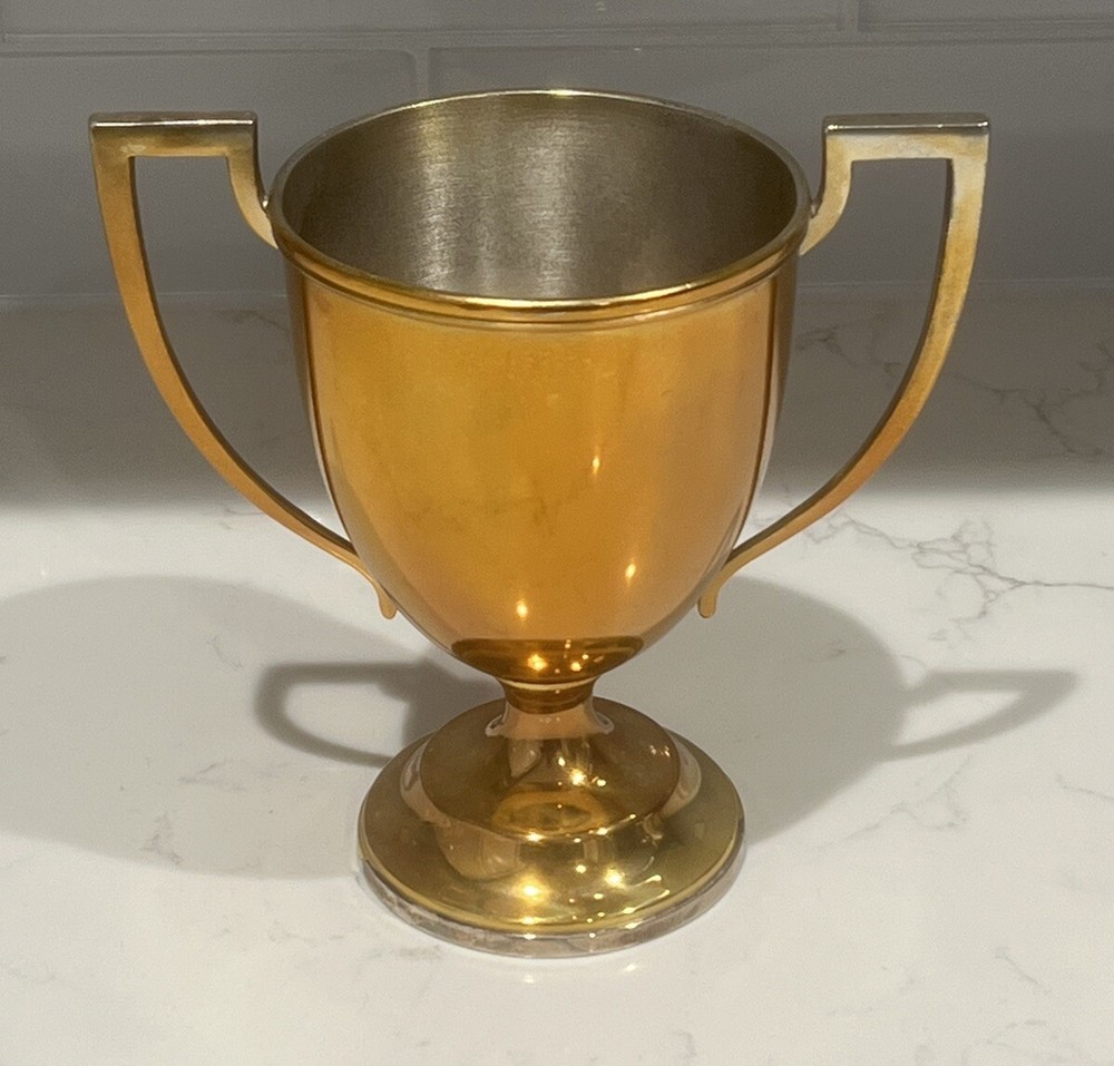 The Heights Casino Class A Squash Gilt Silverplate Wilcox 6 1/2” Trophy 1912