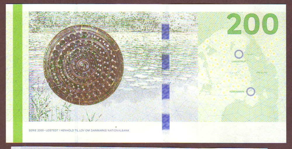 DENMARK 200 Kroner 2016 Prefix B1 Gem UNC