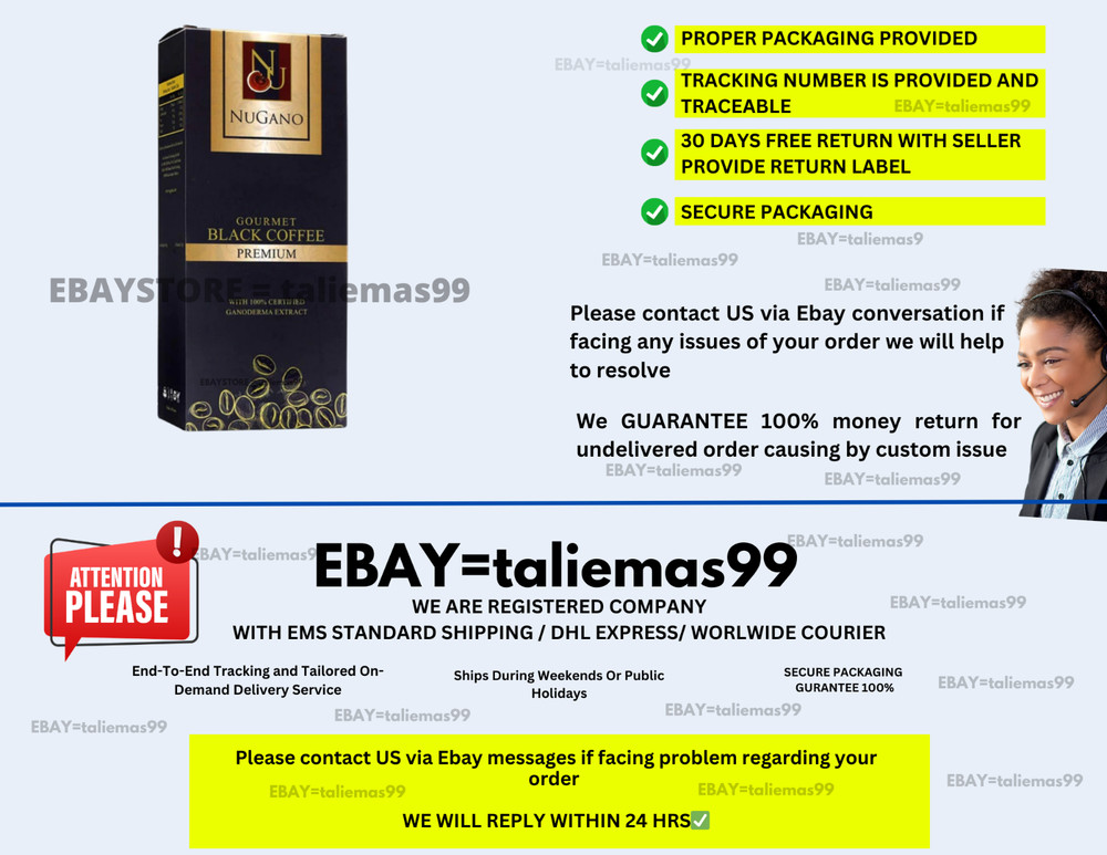 Nugano Black Coffee Premium 100% Organic Ganoderma ( X 2 )