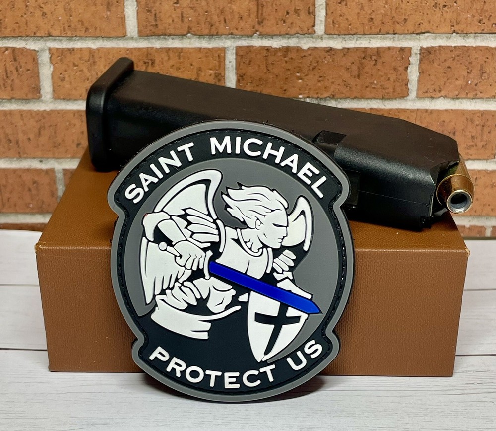 PVC Tactical Morale Patch - Saint Michael Patch - Hook Backed Military Gun Patch