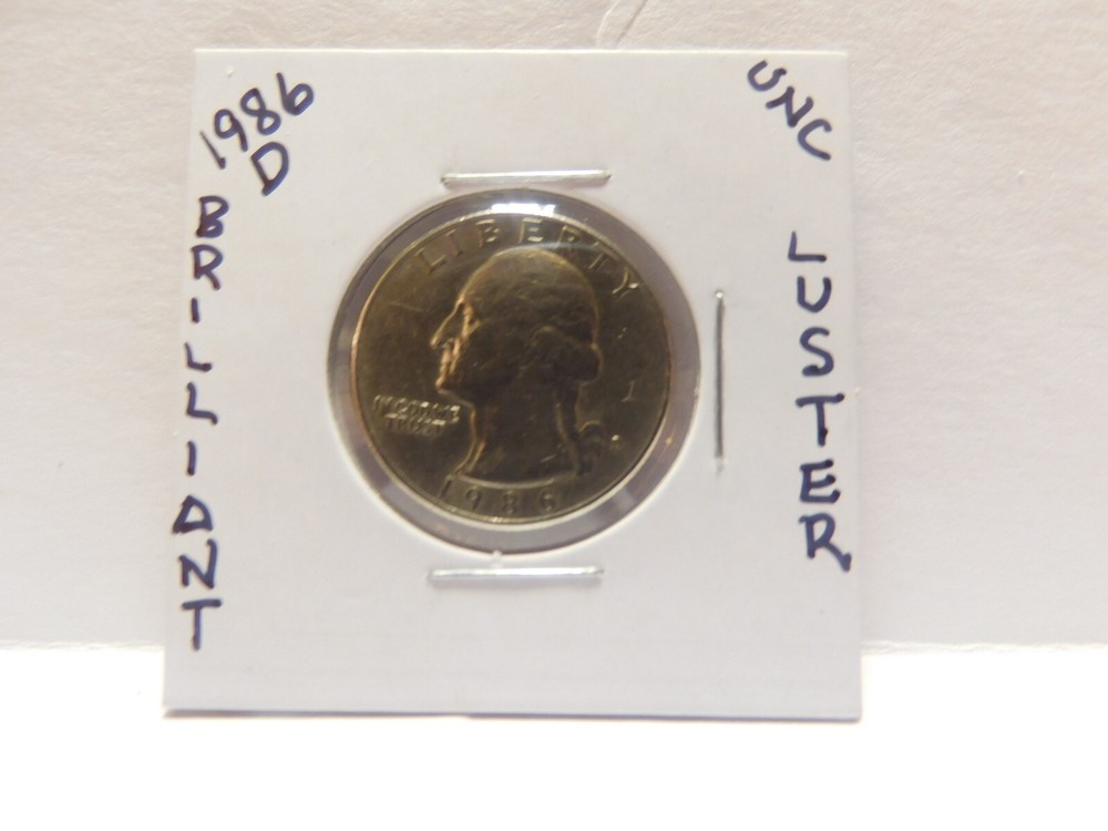 1986 D UNCIRCLATED WASHINGTON QUARTER