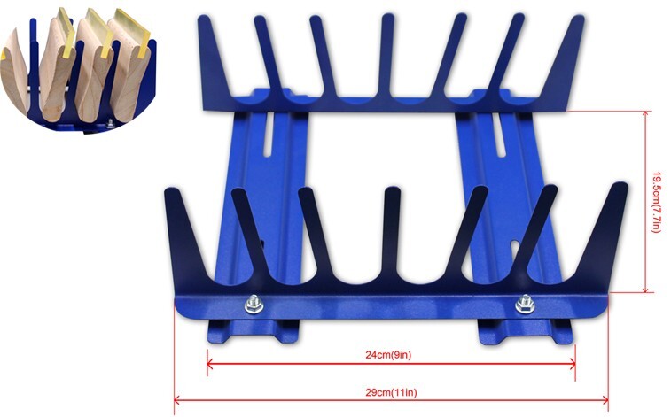 Desktop 6 Layer Horizontal Screen Squeegee Rack with Non-Slip Mat Scraper Holder
