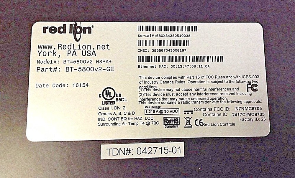 Sixnet BT-5800v2 HSPA Mobile GPS Modem