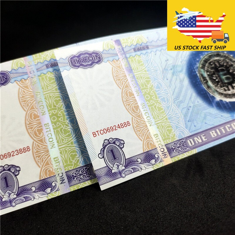 100pcs One Bit Coin BTC Paper Note Paper Consecutive Number