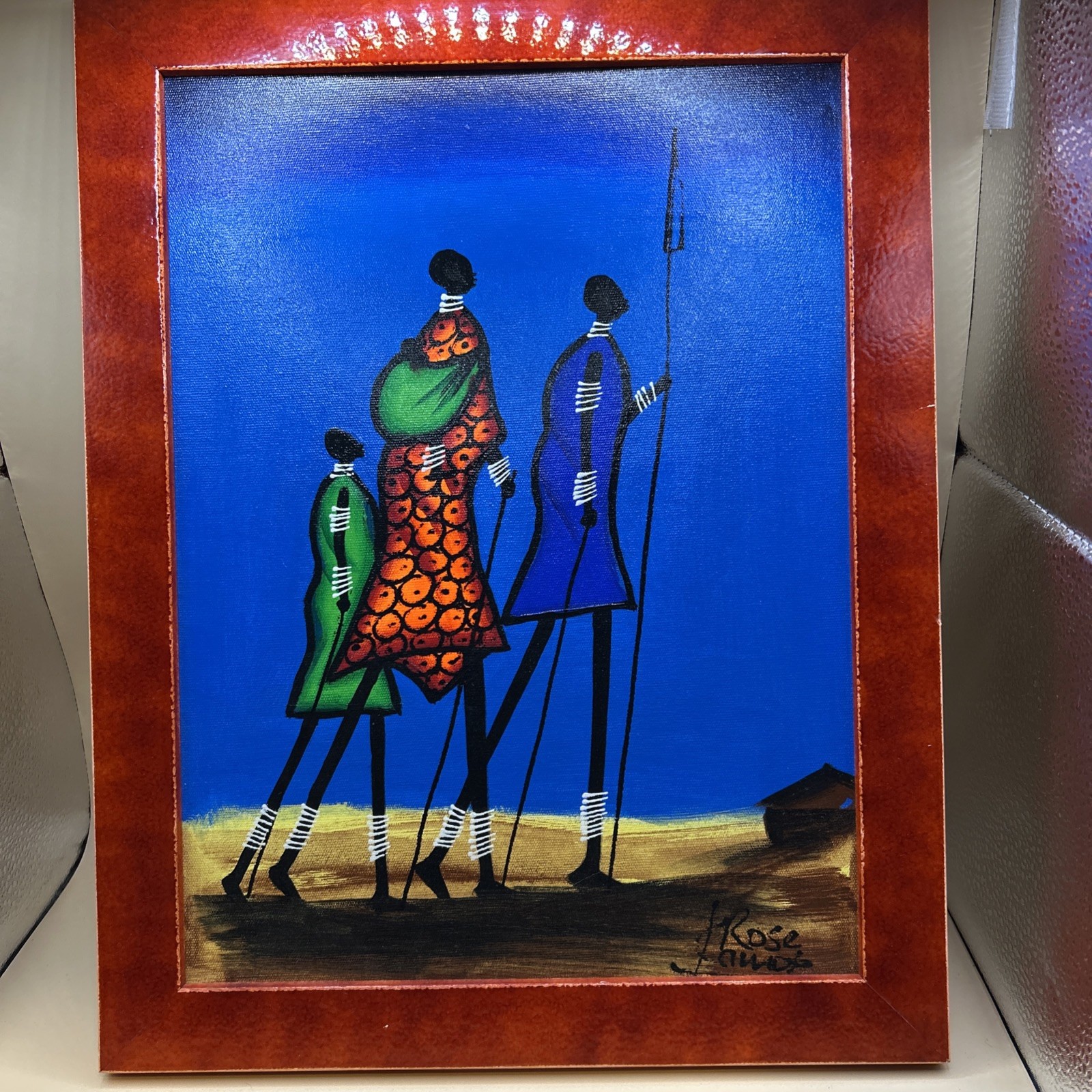 ROSE KAMOTO AFRICAN PEOPLE ORIGINAL OIL ON CANVAS PAINTING