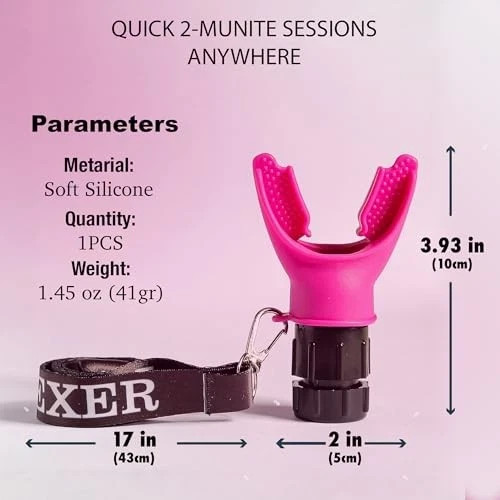 Portable Compact Lung Trainer Exercise Device with High Grade Silicone, Pink