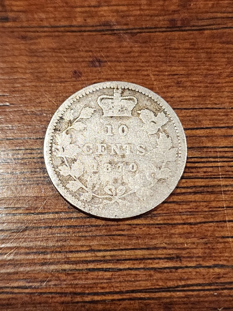 1870 Canada 10 Cents Silver Coin