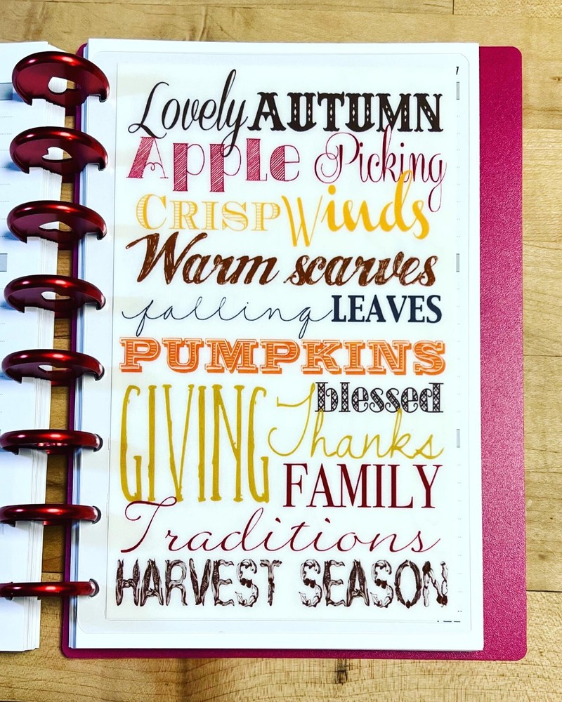 Fall Subway Art DASHBOARD 4 use w/ TUL/Arc (8 disc) Planner
