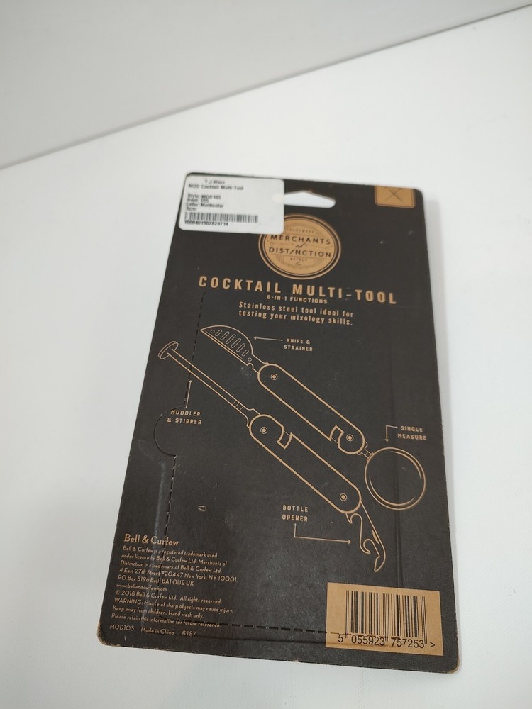 Cocktail Multi-Tool - 6-IN-1 Functions - Two Piece Set - New in Orig Pkg