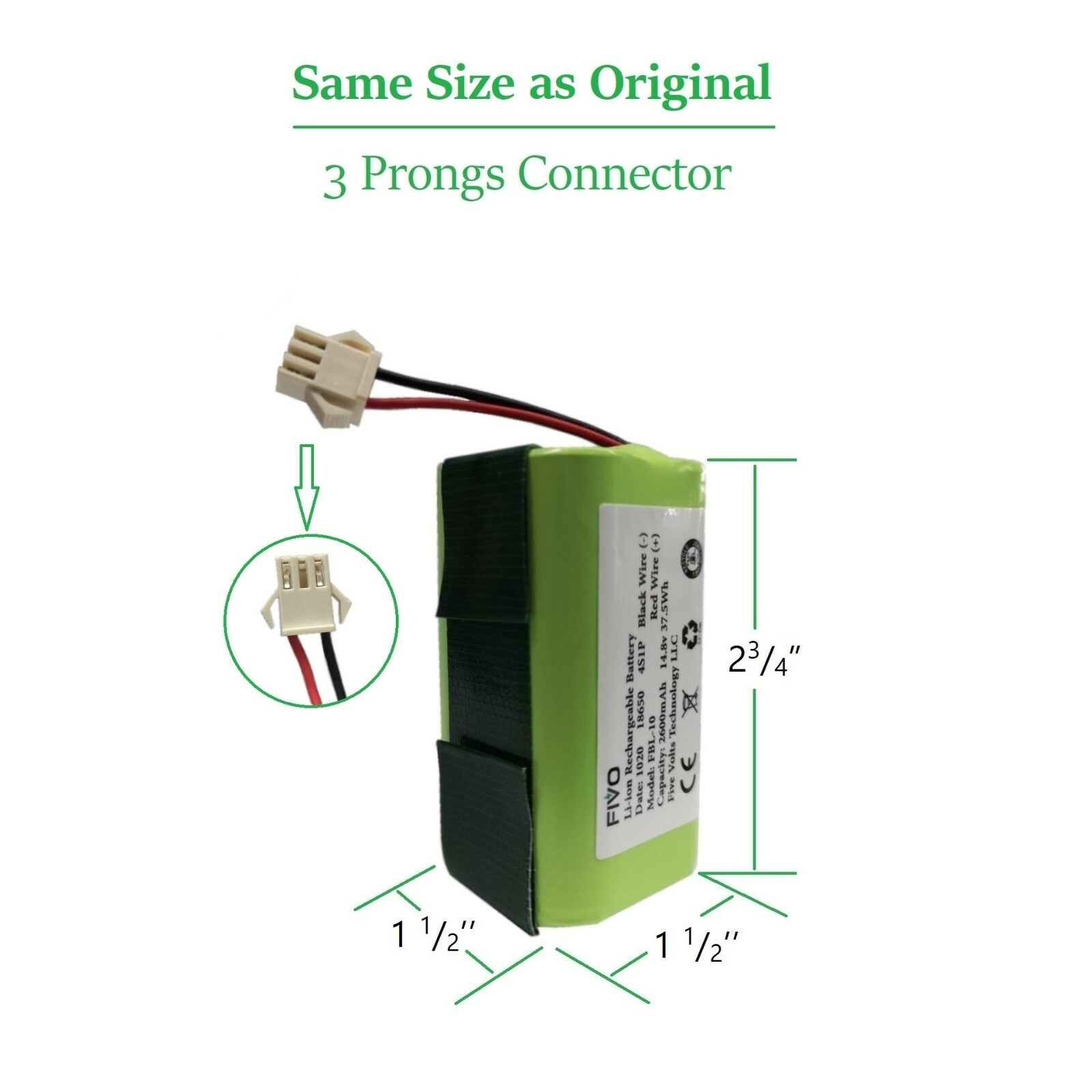 Eufy RoboVac 11S,11S Max, 12, 15T,15C,15C Max,25C,30,30C Max replacement battery