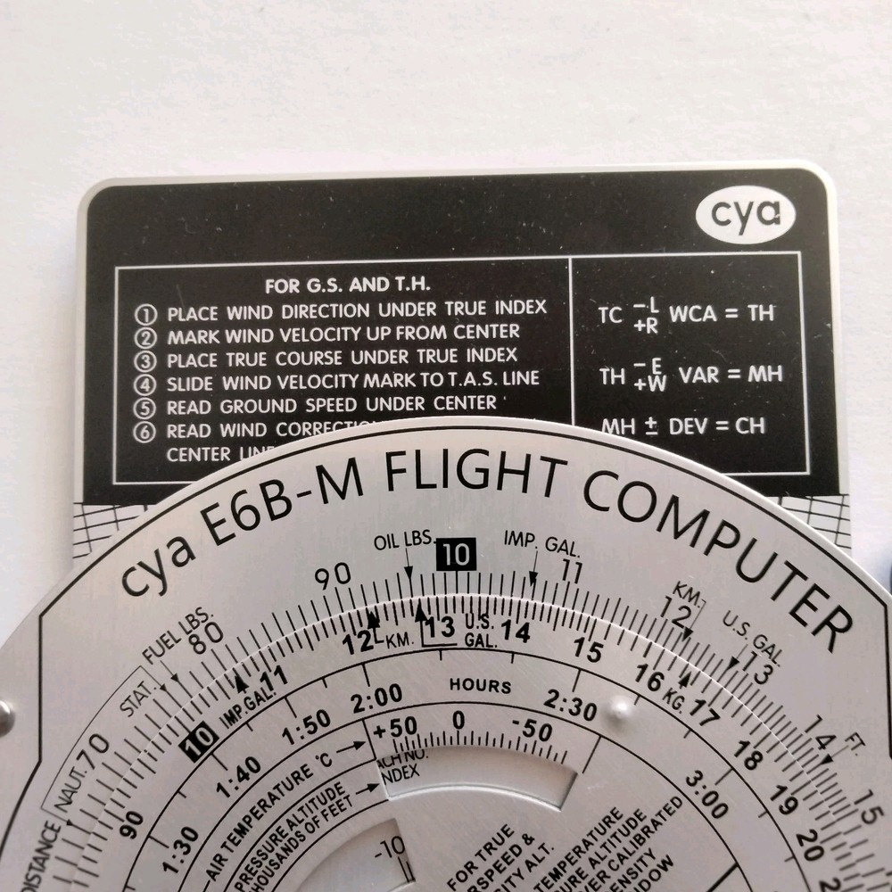 CYA E6B Metal Flight Computer BUNDLE VFR Kneeboard Clipboard Lot