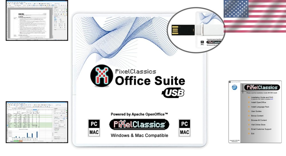 Affordable Office Suite 2025: USB Installation, Compatible with Word & Excel