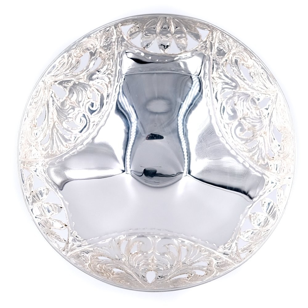 Italian Solid Silver Chiseled and Perforated Bowl