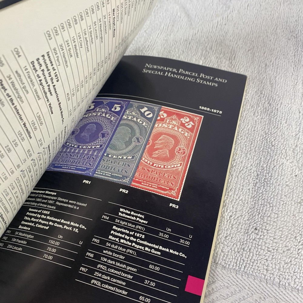 Vintage 1990 Postal Service Guide To U.S. Stamps Book USPS Scott Values USA