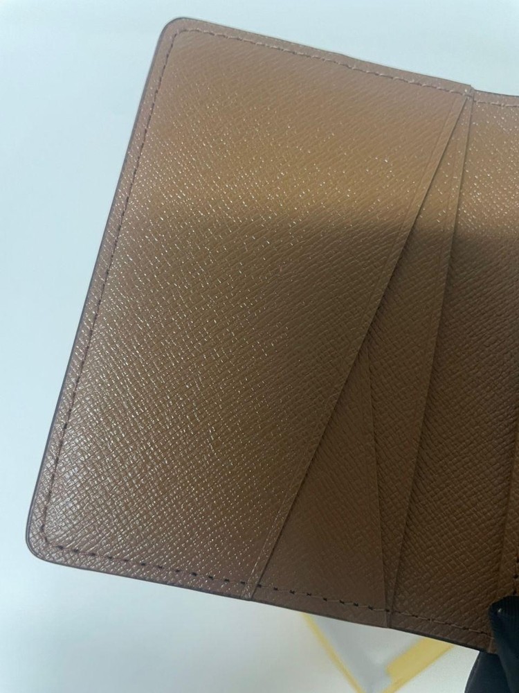 LV Louis Vuitton Pocket Organizer Monogram Eclipse Brown with box.