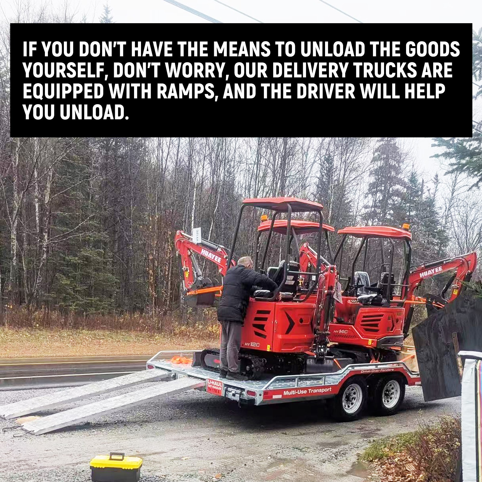 HY480C FREE SHIP/unloading Mini Skid Steer Loader 23HP +Grapple+Stump Crusher