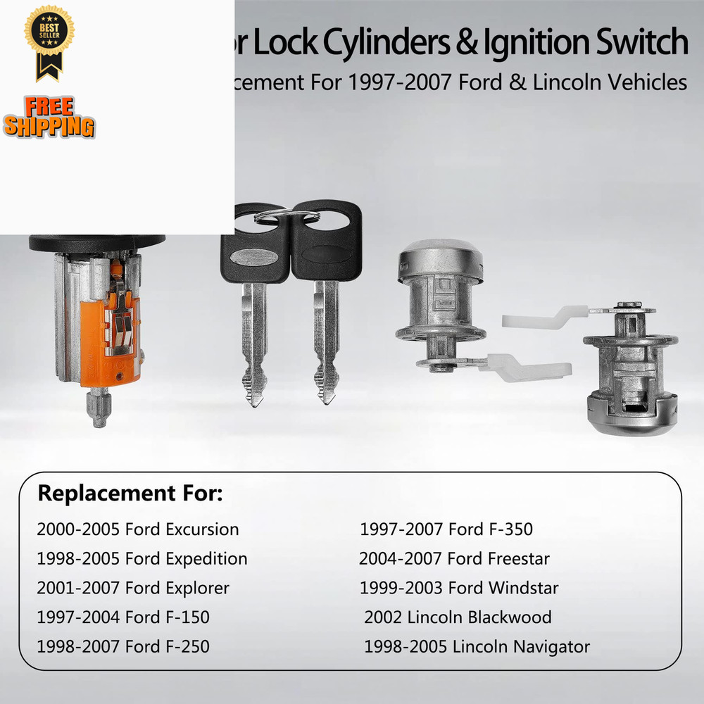 Door Lock Cylinders & Ignition Switch with Keys | 97-07 &