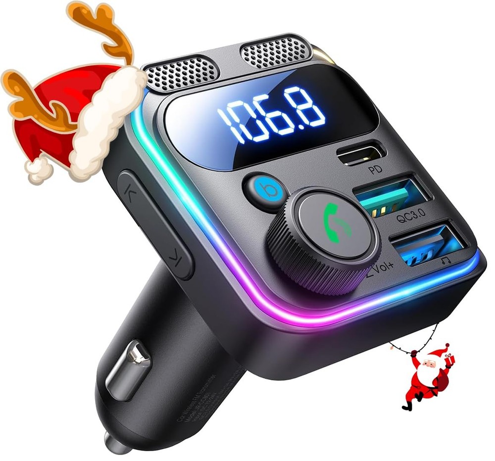 Bluetooth 5.4 Car Adapter FM Transmitter 81W Bluetooth Cigarette Lighter Adap...