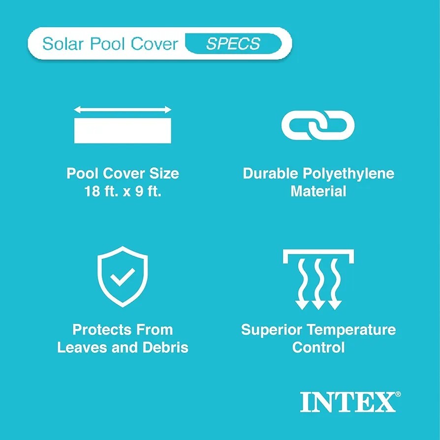 Intex 29026E 9 x 18 Foot Rectangular Solar Frame Set Pool Cover