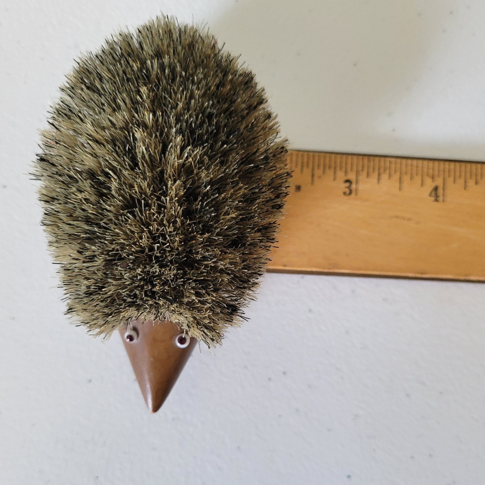 Vintage 60s Danish Teak Hedgehog Clothes Tabletop Crumb Brush MCM Shoe Cleaner