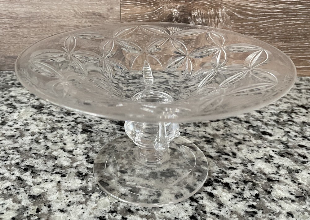 Vintage Footed Glass Serving Dish
