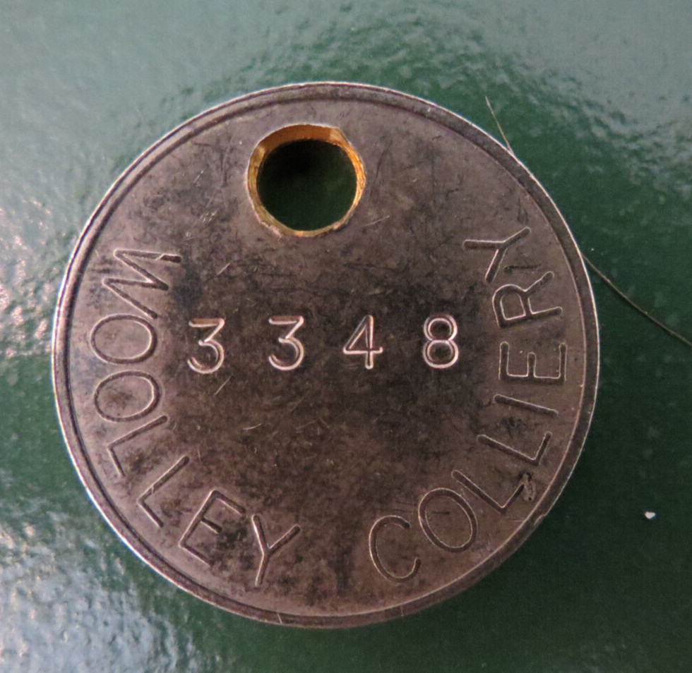 WOOLLEY Colliery Pit Check Tally - marked WOOLLEY COLLIERY 3348