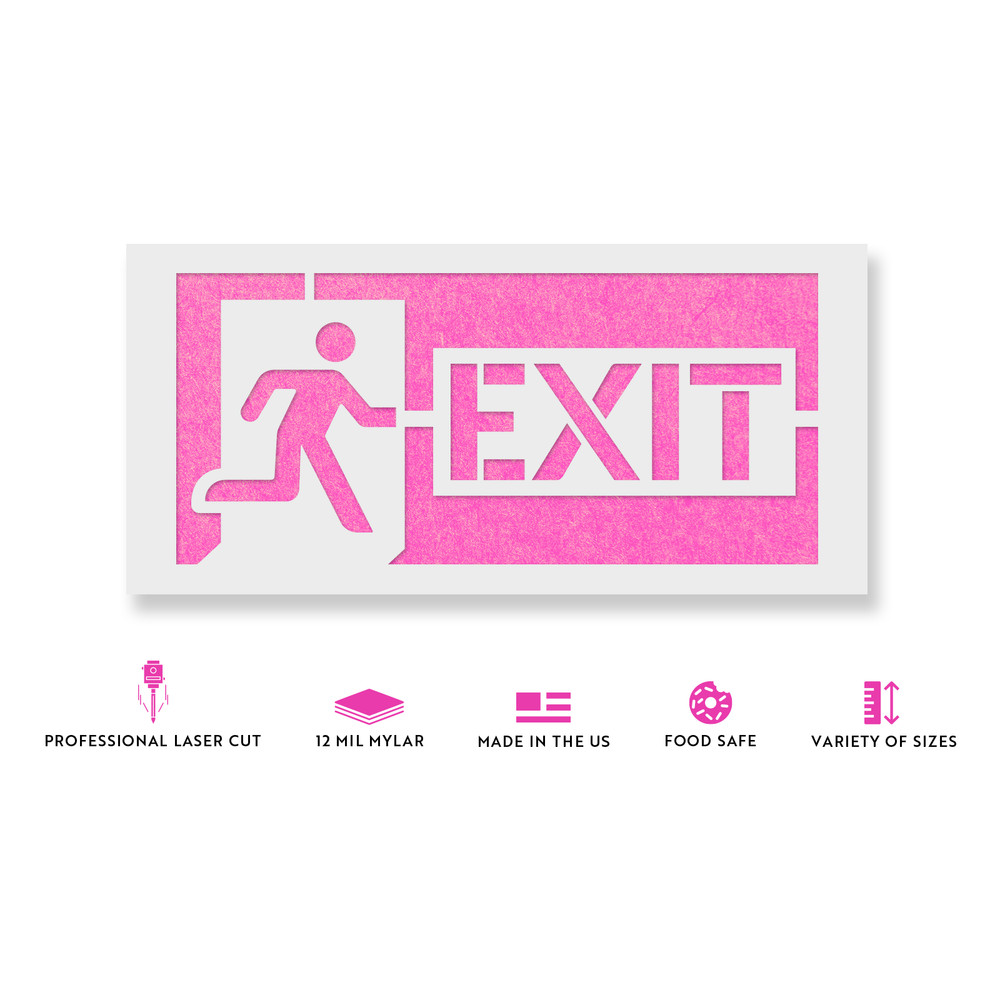 Exit Sign Stencil - Durable & Reusable Mylar Stencils