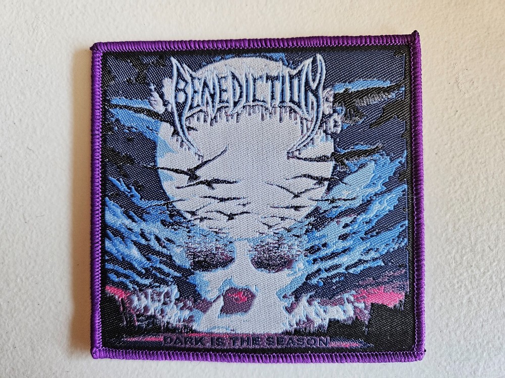 BENEDICTION,SEW ON PURPLE BORDER, WOVEN PATCH