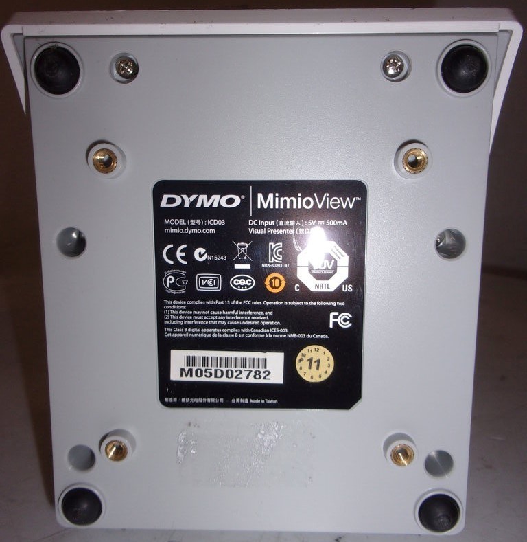 Dymo MimioView ICD03 Flexible HD Camera SEE NOTES