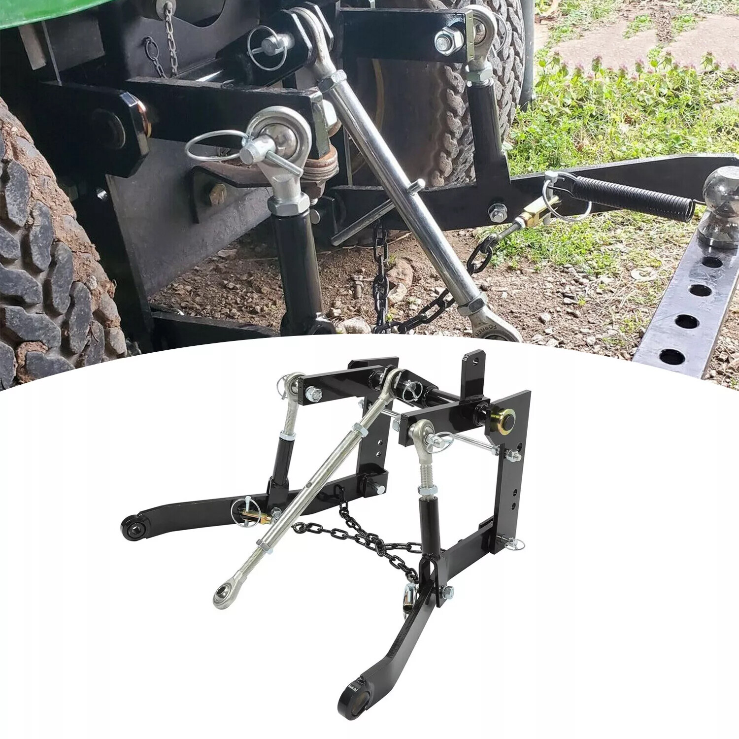 3 Point Hitch Kit W/Closed Frame Hook For John Deere 140 300 317 CAT 0 Tractor