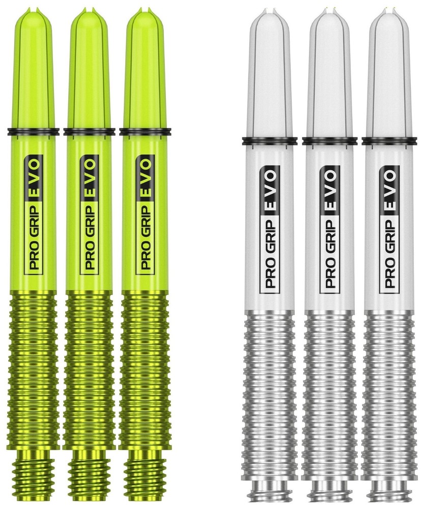 2 Sets Target Pro Grip Evo Medium Dart Shafts – Ships w/ Tracking – Green Silver