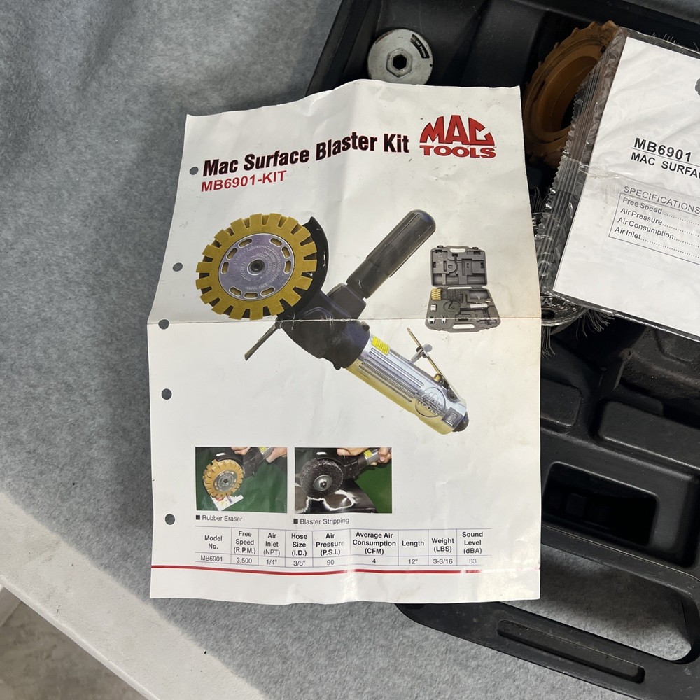 Mac Tools MB6901 Surface Blaster Kit - Air Tool Surface Prep Auto Body Pneumatic