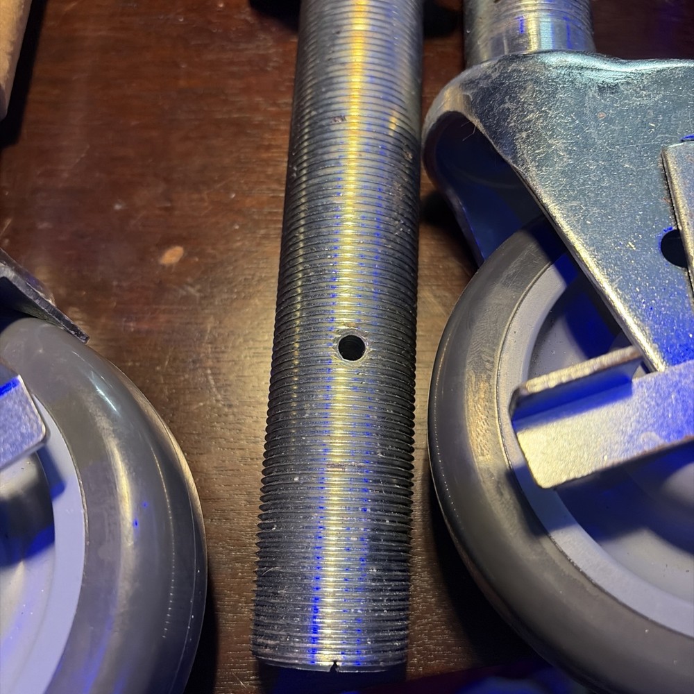 11/2” X 8” Threaded Stem Caster with 5” Grey Polyurethane Wheel with Break