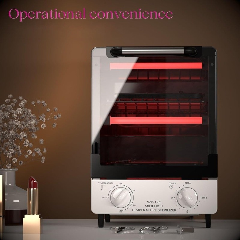 High Temperature Sterilizer 12L Nail Tools W/ Adjustable Timer & Temperature New