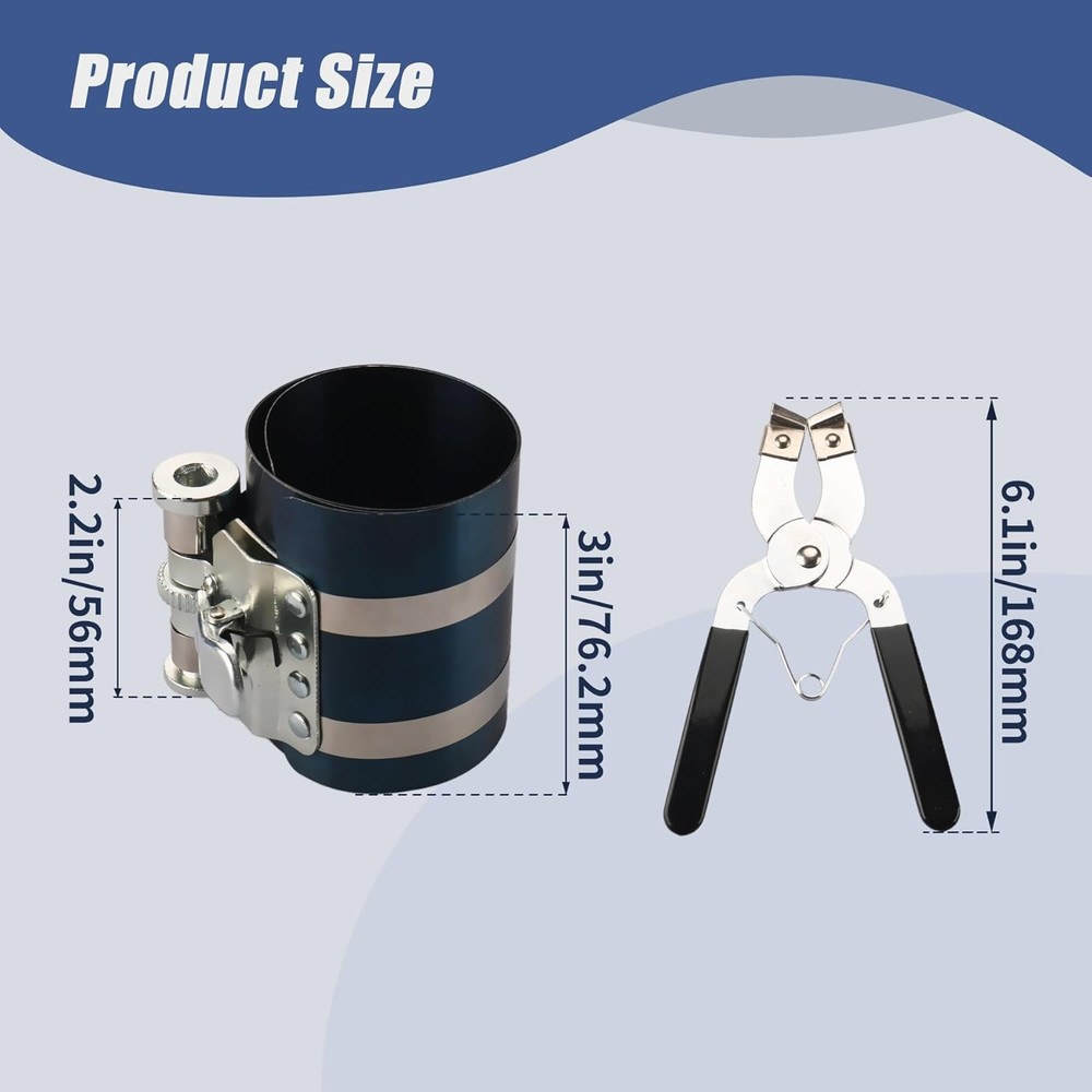3 Inch Piston Ring Compressor Tool Car Engine Piston Ring Installer Removal Kit
