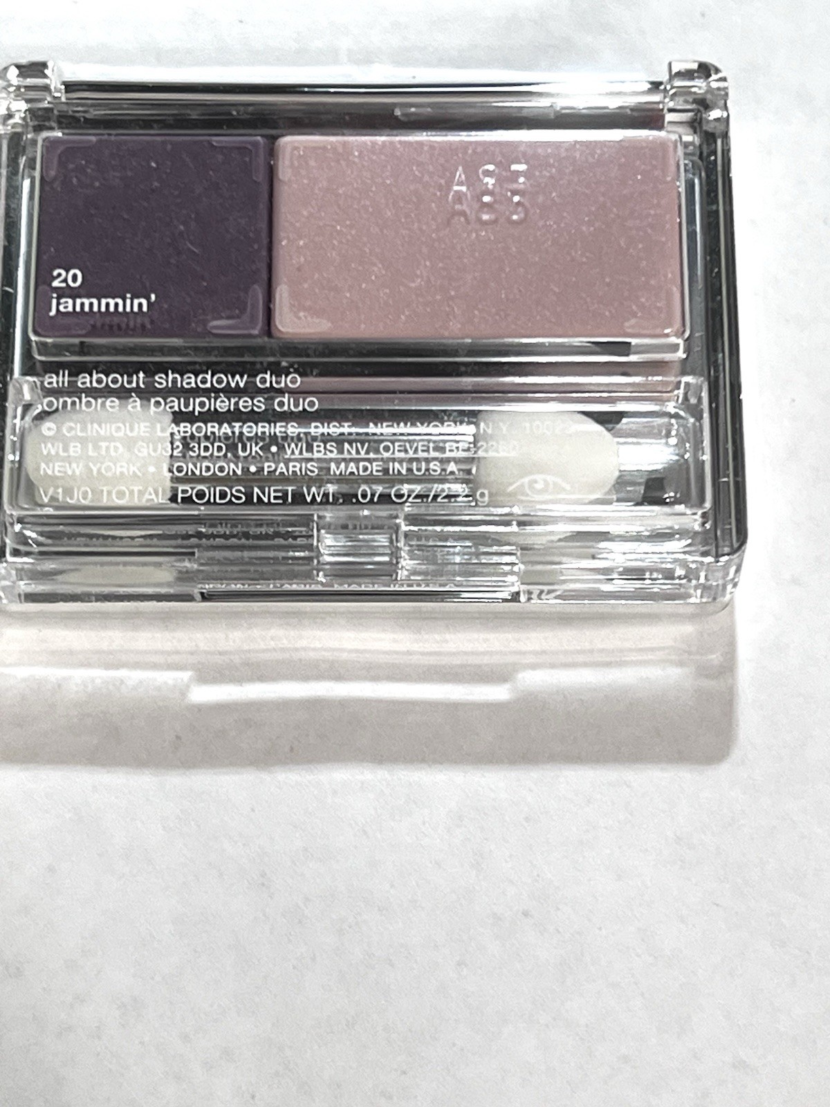 CLINIQUE ALL ABOUT SHADOW DUO EYE SHADOW JAMMIN .07 OZ / 2.2 G FULL SIZE NIB
